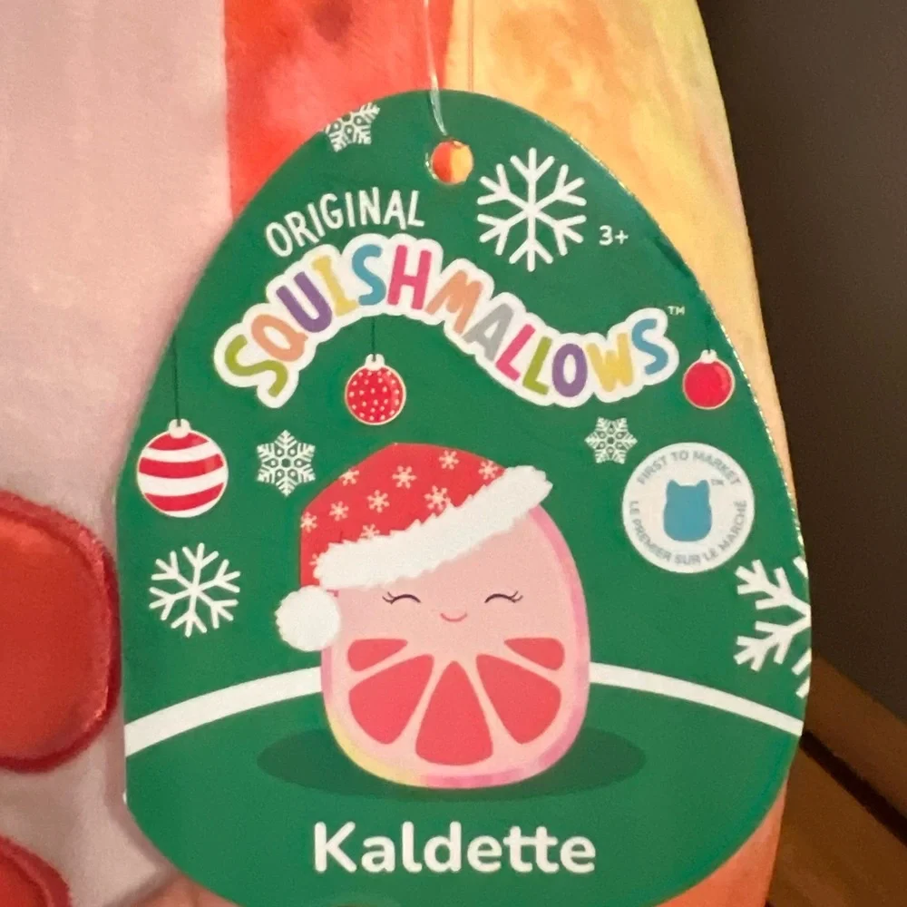 NWT 12” HTF FTM Kaldette Grapefruit in Santa Sleepy Hat winter Christmas tye dye - Picture 3 of 7